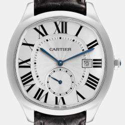 Cartier Silver Stainless Steel Drive de Cartier WSNM0004 Men's Wristwatch 40 mm