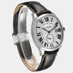 Cartier Silver Stainless Steel Drive de Cartier WSNM0004 Men's Wristwatch 40 mm