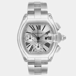 Cartier Silver Stainless Steel Roadster W62019X6 Automatic Men's Wristwatch 43 mm