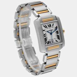 Cartier Tank Francaise Steel Yellow Gold Silver Dial Men's Watch W51005Q4 28.15 x 36.5 mm