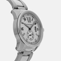 Cartier Silver Stainless Steel Calibre de Cartier W7100015 Automatic Men's Wristwatch 42 mm