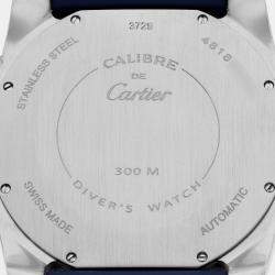 Cartier Calibre Diver Steel Rose Gold Blue Dial Watch W2CA0009 42 mm