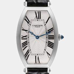 Cartier Tonneau XL Platinum Silver Dial Mens Watch W1546351  