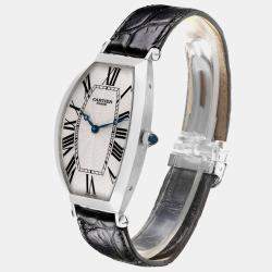 Cartier Tonneau XL Platinum Silver Dial Mens Watch W1546351  