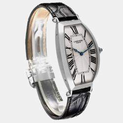 Cartier Tonneau XL Platinum Silver Dial Mens Watch W1546351  