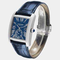 Cartier Tank MC Blue Dial Automatic Steel Mens Watch WSTA0010 34.3 mm x 44 mm