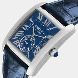 Cartier Tank MC Blue Dial Automatic Steel Mens Watch WSTA0010 34.3 mm x 44 mm