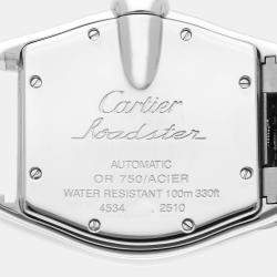 Cartier Roadster Steel Yellow Gold Silver Dial Men's Watch 38.0 mm