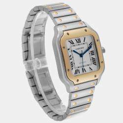 Cartier Santos Medium Steel Yellow Gold Mens Watch W2SA0016 35.1 mm x 41.9 mm  