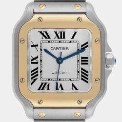 Cartier Santos Medium Steel Yellow Gold Mens Watch W2SA0016 35.1 mm x 41.9 mm  