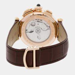 Cartier Silver 18k Rose Gold Pasha W3019951 Automatic Men's Wristwatch 42 mm