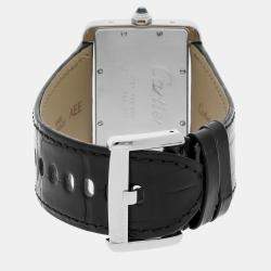 Cartier Silver Stainless Steel Tank Divan W6300655 Quartz Men's Wristwatch 38 mm