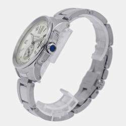 Cartier Silver Stainless Steel Calibre de Cartier W7100015 Automatic Men's Wristwatch 42 mm