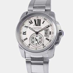 Cartier Silver Stainless Steel Calibre de Cartier W7100015 Automatic Men's Wristwatch 42 mm