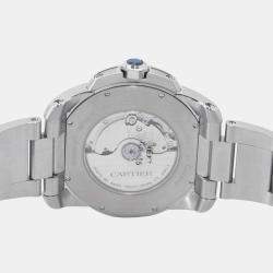 Cartier Silver Stainless Steel Calibre de Cartier W7100015 Automatic Men's Wristwatch 42 mm