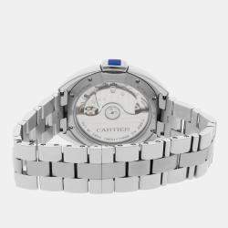 Cartier Silver Stainless Steel Cle de Cartier Automatic Men's Wristwatch 35 mm