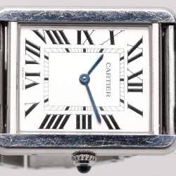 Cartier Silver Stainless Steel Tank Solo W5200014 Unisex Wristwatch 28 mm