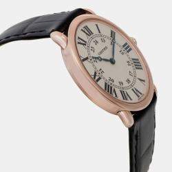 Cartier Cream 18K Rose Gold Ronde Louis Manual Winding Men's Wristwatch 36 mm