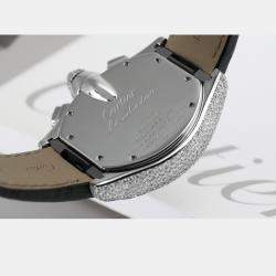 Cartier Customised Black 6.00CT Diamond Stainless Steel Roadster W62020X6 Automatic Men's Wristwatch 47.6mm