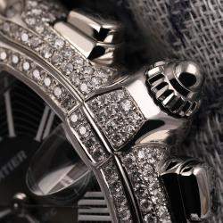 Cartier Customised Silver 23.00CT Diamond Stainless Steel Roadster W62020X6 Automatic Men's Wristwatch 47mm