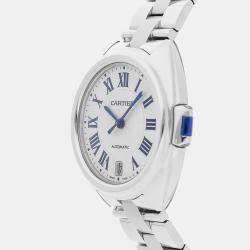 Pre Owned Cartier Cle De Cartier WSCL0006 Automatic Stainless Steel Silver Dial Men's Wristwatch 35mm