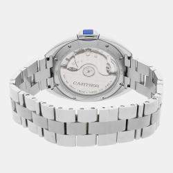 Pre Owned Cartier Cle De Cartier WSCL0006 Automatic Stainless Steel Silver Dial Men's Wristwatch 35mm