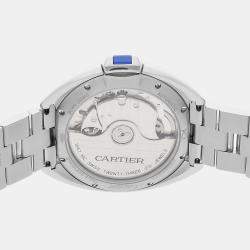 Pre Owned Cartier Cle De Cartier WSCL0006 Automatic Stainless Steel Silver Dial Men's Wristwatch 35mm