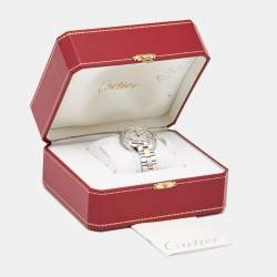 Cartier Silver 18K Rose Gold Stainless Cle de Cartier W2CL0003 Unisex Wristwatch 35 mm