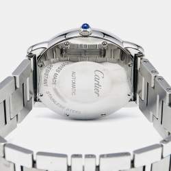 Cartier Silvered Opaline Stainless Steel Ronde Solo WSRN0012 Men's Wristwatch 36 mm