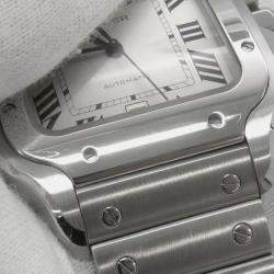 Cartier Silver Stainless Steel Santos WSSA0018 Automatic Men's Wristwatch 39 mm
