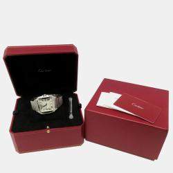 Cartier Silver Stainless Steel Santos WSSA0018 Automatic Men's Wristwatch 39 mm