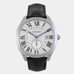 Cartier Silver Stainless Steel Drive de Cartier WSNM0004 Men's Wristwatch 40 mm