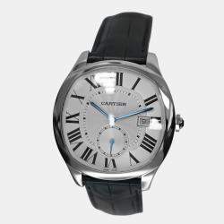 Cartier Silver Stainless Steel Drive de Cartier WSNM0004 Men's Wristwatch 40 mm