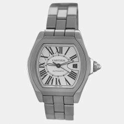 Cartier White Stainless Steel Roadster W6206017 Automatic Men's Wristwatch 46 mm