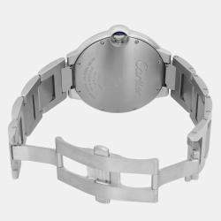 Cartier Silver Stainless Steel Ballon Bleu WSBB0049 Automatic Men's Wristwatch 42 mm