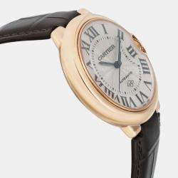 Cartier Silver 18k Rose Gold Ballon Bleu 3927 Automatic Men's Wristwatch 36 mm