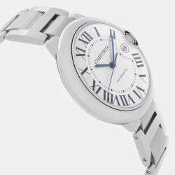 Cartier Silver Stainless Steel Ballon Bleu W69012Z4 Automatic Men's Wristwatch 42 mm