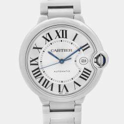 Cartier Silver Stainless Steel Ballon Bleu W69012Z4 Automatic Men's Wristwatch 42 mm