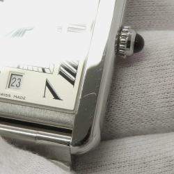 Pre Owned Cartier White Stainless Steel Tank Solo W5200028 Automatic Men's Wristwatch 31mm