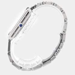 Pre Owned Cartier White Stainless Steel Tank Solo W5200028 Automatic Men's Wristwatch 31mm