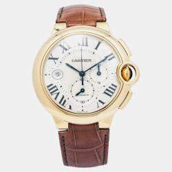 Cartier Ballon Bleu XL 3106 W6920007 White 18k Yellow Gold Automatic Men's Wristwatch 44mm