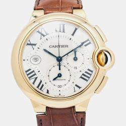 Cartier Ballon Bleu XL 3106 W6920007 White 18k Yellow Gold Automatic Men's Wristwatch 44mm