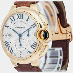 Cartier Ballon Bleu XL 3106 W6920007 White 18k Yellow Gold Automatic Men's Wristwatch 44mm