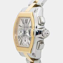 Cartier Roadster W62027Z1 Automatic Silver 18K Yellow Gold Stainless Steel Men's Wristwatch 43mm