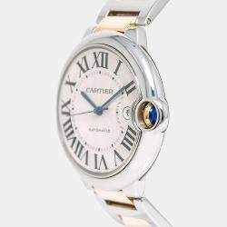 Cartier Ballon Bleu W69009Z3 Automatic Silver 18K Yellow Gold Stainless Steel Men's Wristwatch 42mm