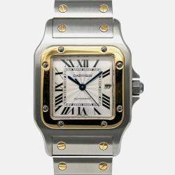 Cartier Santos Galbee W20058C4 Automatic Silver 18K Yellow Gold Stainless Steel Men's Wristwatch 29mm