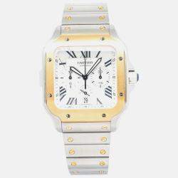 Cartier Santos W2SA0008 Automatic White 18K Yellow Gold Stainless Steel 45 mm