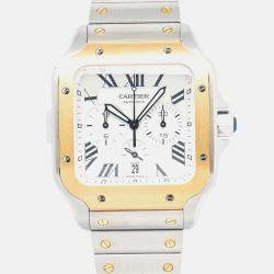 Cartier Santos W2SA0008 Automatic White 18K Yellow Gold Stainless Steel 45 mm