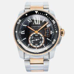 Cartier Calibre Diver W7100054 Automatic Black Gold Stainless Steel Men's Watch 42mm