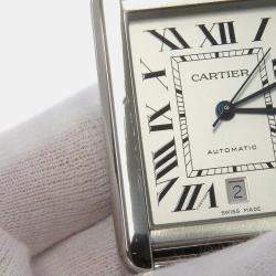 Cartier Tank Solo W5200028 Automatic Silver Stainless Steel Men's Wristwatch 31 mm